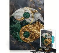 Yin Yang Kintsugi Harmony Jigsaw Puzzles1000 Pieces Brain Recall Game Premium Laser Cut Quality Absorbing Activity for Quiet Nights (38x26cm)