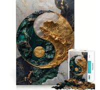 Yin Yang Kintsugi Harmony Jigsaw Puzzles1000 Pieces Cognitive Boost Fun Burr Free Clean Cut Pieces Holiday Indoor Entertainment Toy (50x75cm)