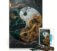 Yin Yang Kintsugi Harmony Jigsaw Puzzles1000 Pieces Cognitive Train Fun Flawless Interlocking Pieces Birthday Gift Brain Teaser Toy (50x75cm)