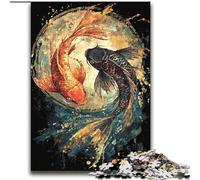 Yin Yang Koi Adult Jigsaw Puzzles 2000, Suitable for Ages 14 And Up Family Fun It Is Ideal As A Gift for The Whole Family (70x100cm)