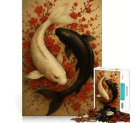 Yin Yang Koi Fish 1000 Piece Jigsaws for Adults Mind Train Fun Premium Laser Cut Quality Relaxing Indoor Group Activity (38x52cm)