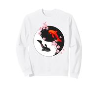 Yin Yang Koi Fish Japanese Cherry Blossom Sakura Art Zen Sweatshirt