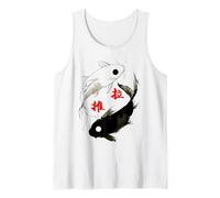 Yin Yang Koi Fish Japanese Ink Wash Traditional Asian Art Tank Top