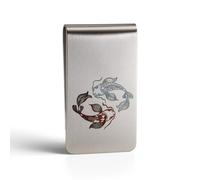 Yin Yang Koi Fish Money Clip - Stainless Steel | Japanese Gift | Slim Wallet for Cash & Cards | Made in UK | Unique Gift (Clip Only)