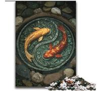 Yin Yang Koi Jigsaw Puzzles for Adults Teenagers Jigsaws Puzzle, for Age 14+ Home Art Decor Family Games Christmas Birthday Gifts (70x100cm)