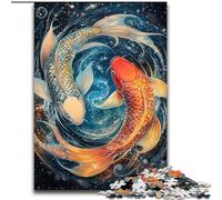 Yin Yang Koi Jigsaws Puzzles 1000 Pieces for Teenagers Gifts, Family Game Stress Reliever Difficult Challenge Gifts for Friends And Family 26x38cm
