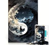 Yin Yang Landscape with Figure 1000 Piece Jigsaw Brain Skill Game High Precision Die Cut Fascinating Hobby for Idle Moments (38x52cm)