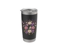 Yin Yang Lotus Hummingbird Floral Stainless Steel Insulated Tumbler
