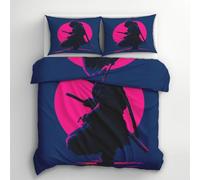 Yin Yang Lotus Leaf Emperor Duvet Cover Sets - Chinese Oriental Bedding & Bedroom Decor, Super Soft Microfiber Quilt Cover and 2 Pillowcases, with Zip, Reversible Design (I25-R)