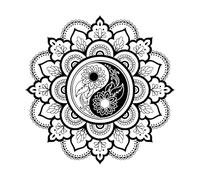 Yin Yang Mandala Room Decoration Vinyl Art Removeable Poster Beauty Fashion Modern Decals Ornament Decor Large - 80x80cm