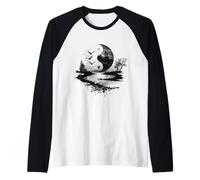 Yin Yang Meditation Nature Balance Symbol Zen Buddhism Raglan Baseball Tee