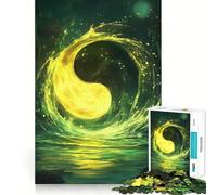 Yin Yang Moon Adult Jigsaw1000 Pieces Memory Skill Fun Stable Fit No Shifting Parts Compact Fun for Family Game Time (38x52cm)