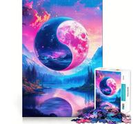 Yin Yang Moon Landscape 1000 Piece Adult Puzzles Mental Focus Game High Accuracy Cutting Craft Bonding Activity for Loved Ones (38x52cm)