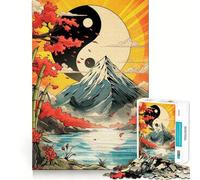Yin Yang Mountain 1000 Piece Teenager Puzzles Cognitive Train Game Zero Gap Compact Fun for Family Game Time (50x75cm)