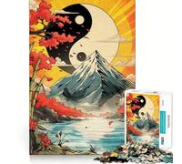 Yin Yang Mountain Adult Jigsaw1000 Pieces Cognitive Boost Game No Gap Tight Fitting Design Birthday Gift Brain Teaser Toy (38x26cm)