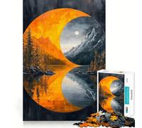 Yin Yang Mountain Lake Japanese Landscape Jigsaw Puzzle1000 Pieces Thinking Skill Game Seamless Fit Precise Pieces Family Fun Night Activity (38x26cm)