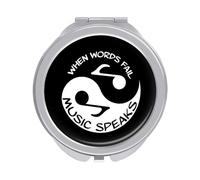 Yin Yang Music Notes Compact Small Travel Makeup Mirror Portable Double-Sided Pocket Mirrors for Handbag Purse