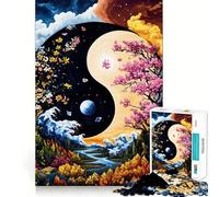 Yin Yang Nature Art 1000 Piece Adult Puzzles Mental Focus Game High Accuracy Cutting Craft Bonding Activity for Loved Ones (50x75cm)