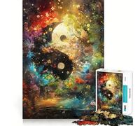 Yin Yang Nature Art 1000 Piece Teenager Puzzles Cognitive Boost Fun Tight Lock No Loose Pieces Engaging Way to Pass Free Hours (38x52cm)