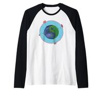 Yin Yang Nature Art - Floral Garden and Galaxy Yoga Graphic Raglan Baseball Tee