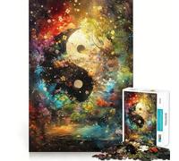 Yin Yang Nature Art Jigsaw Puzzle 1000 Piece Cognitive Fun Play Precise Interlock Structure Bonding Activity for Loved Ones (50x75cm)