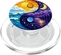 Yin Yang Nature Balance Sun Moon Ocean Mountain PopSockets PopGrip for MagSafe