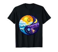 Yin Yang Nature Balance Sun Moon Ocean Mountain T-Shirt