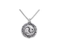 Yin Yang Necklace for Women Men Tai Chi Bagua Feng Shui Necklace Stainless Steel Gothic Punk Necklace Protection Jewelry Gift, Metal, No Gemstone