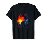 Yin Yang Owl - Cosmic Celestial Nature Art T-Shirt