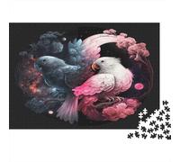 Yin Yang Parrot Pair 1000 Pieces Jigsaw Puzzle Colorful Bird Duo Relaxing Focus & Concentration Thick Cardboard for Kids Ages 14 70x50cm/1000pcs