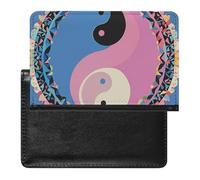 Yin Yang Pattern Passport Holder with 3 Card Slots, Portable PU Leather Travel Wallet, Slim Protective Cover for Passport, ID, Credit Cards