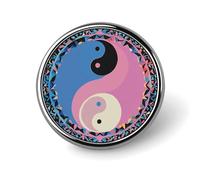 Yin Yang Pattern Round Badge Cute Enamel Lapel Pin Brooches Button Pin Personalized Clothing Decoration Unisex Badge Holder Hats Bags Shirts Decor