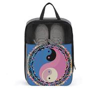 Yin Yang Pattern Shoe Bag Waterproof & Breathable Shoe Pouch for Travel, Portable Carry Case for Sports Sneakers, Gym, Vacation