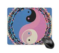 Yin Yang Pattern Square Mouse Pad Portable Computer Mousepad with Non-Slip Rubber Base 18 * 22cm Ultra-Thin Gaming Mouse Mat for Computer Laptop Office Desk Accessories