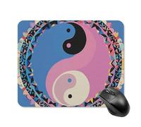 Yin Yang Pattern Square Mouse Pad Portable Computer Mousepad with Non-Slip Rubber Base 20 * 25cm Ultra-Thin Gaming Mouse Mat for Computer Laptop Office Desk Accessories