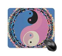 Yin Yang Pattern Square Mouse Pad Portable Computer Mousepad with Non-Slip Rubber Base 25 * 30cm Ultra-Thin Gaming Mouse Mat for Computer Laptop Office Desk Accessories