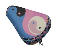 Yin Yang Pattern Waterproof Bike Seat Cushion with Drawstring for Women Men Soft Padded Bicycle Seat Cover for Comfort Wide Road Bike Saddles Universal Fit for Mountain Exercise