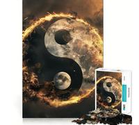Yin Yang Peace Symbol 1000 Piece Jigsaws for Adults Mind Train Fun Precision Cut Smooth Edges Absorbing Activity for Quiet Nights (50x75cm)