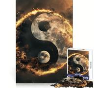 Yin Yang Peace Symbol Jigsaw for Teenagers1000 Pieces Brain Strength Happy Idle Time Firm Interlock Seasonal Gift (38x52cm)