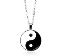 Yin Yang Pendant Necklace Chinese Philosophy Taoist Symbol Talisman Taichi Yoga Stainless Steel Charm Pendant Necklace Necklace for Women Men Valentines Birthday Thanksgiving Christmas, Stainless