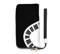 Yin Yang Piano Keys Slim Wallet for Women Long Purse Cute Clutch Wristlet Handbag Card Holders