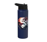 Yin Yang Sakura Tree Buddhism Taiji Tai Chi Zen Meditation Stainless Steel Insulated Water Bottle