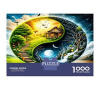 Yin Yang Seasons 1000 Piece Puzzle for Adults Mystic Nature Harmony Classic Jigsaw Puzzle Recycled Cardboard Family Lovers Holiday Activity Indoor Leisure Cognitive Development 52x38c