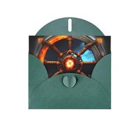 Yin Yang Shield Greeting Card with Dark Green Envelope Holidays Birthdays Weddings Anniversaries Write Unique Blessings