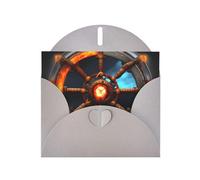 Yin Yang Shield Greeting Card with Gray Envelope Holidays Birthdays Weddings Anniversaries Write Unique Blessings