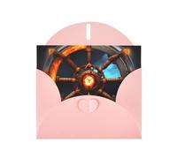 Yin Yang Shield Greeting Card with Pink Envelope Holidays Birthdays Weddings Anniversaries Write Unique Blessings