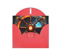 Yin Yang Shield Greeting Card with Red Envelope Holidays Birthdays Weddings Anniversaries Write Unique Blessings