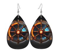 Yin Yang Shield Leather earrings, European and American style earrings for young women, birthday gifts/Valentine's Day gifts