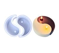 Yin Yang Silicone Mould, 2 Pcs Tai Chi Yin Yang Candle Moulds Epoxy Resin Moulds for Candle Making DIY Art Crafts Fondant Beeswax Scented Soap Making Home Decor
