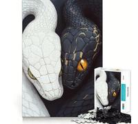Yin Yang Snakes 1000 Piece Jigsaw Puzzles Memory Train Fun Smooth Burr Free Surface Entertaining Challenge for Spare Time (38x52cm)
